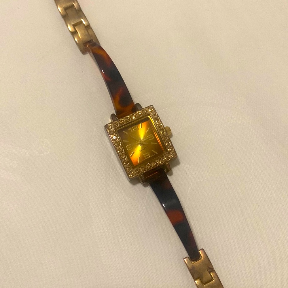 Vintage Gold + Leopard Print Watch